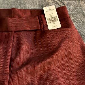 Tanya Taylor Burgundy Herringbone Trousers